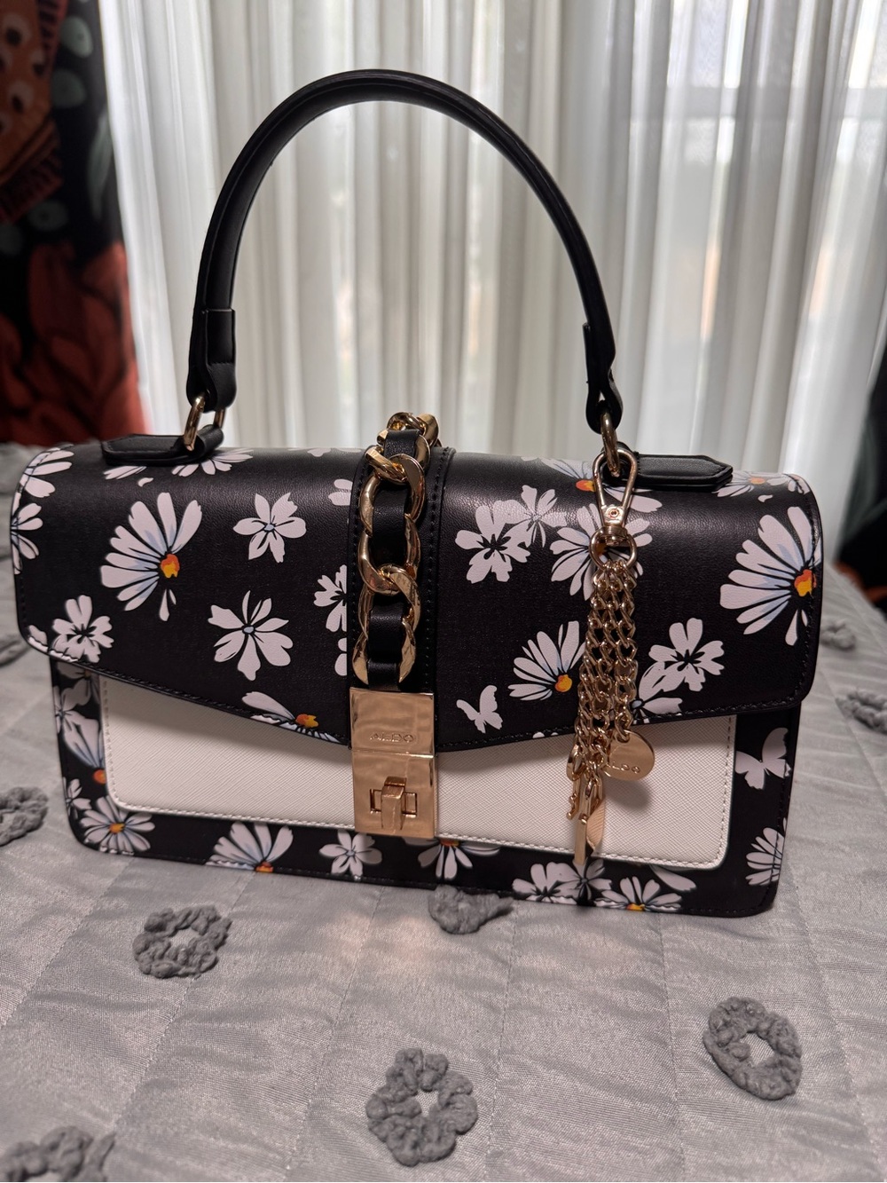 Aldo Daisy Purse with White Front Panel